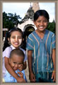 Bagan - kids outside Ananda Pahto