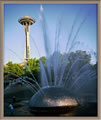 Seattle -  International Fountain and Space Needle