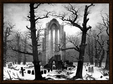 photo of painting "Monastery Graveyard in the Snow
