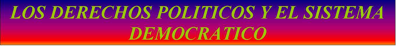 Cuadro de texto: LOS DERECHOS POLITICOS Y EL SISTEMA DEMOCRATICO