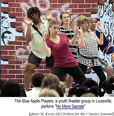 The Blue Apple Players, a youth theater group in Louisille, perform "No More Secrets" (Kevin McGloshen photo, Courier-Journal)