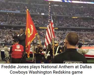 freddant.jpg Jazzman Freddie Jones plays National Anthem at Dallas Cowboys / Washington Redskins Thanksgiving Day game