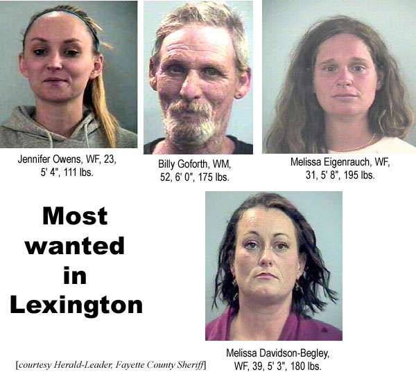 Lexington's most wanted: Jennifer, Billy, Melissa & Melissa (Herald-Leader)