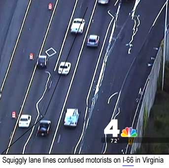 Squiggly lane lines confused motorists on I-66 in Virginia