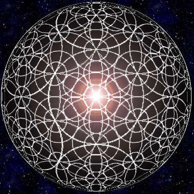 Flower of Life Matrix Overlaid With Grid Structure