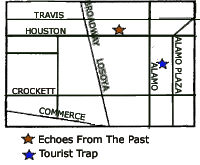 Map of Alamo and Houston Streets