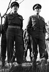 General Crerar at left with Gen D. Eisehower, circa 1944