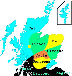 The Pict Empire, before its demise.  Alba, then Scotland, maintained the trappings of Empire even after large sections in the west and north were seized by the Norse Vikings. 