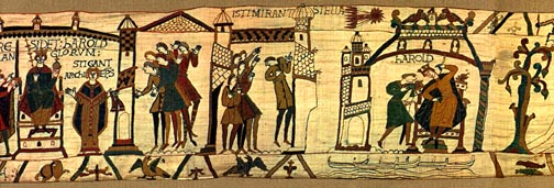 Bayeux Tapestry, panel 21: Harold is proclaimed King of England