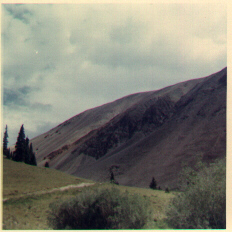 Image of the rocky,barren mountaintop by our camp above Creede