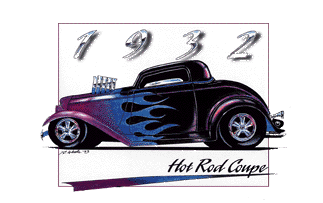 Hot Rod Coupe - Flamed 3-Window '32