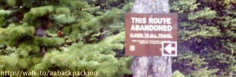 sign on side trail at Manastash Ridge above Manastash Lake