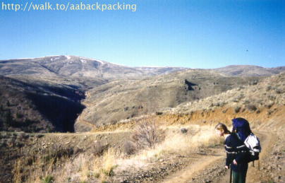 Amber and road to trailhead