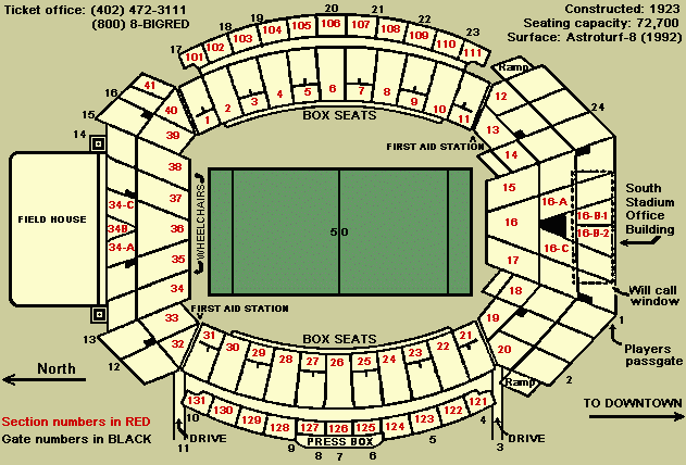 Unl Seating Chart Memorial Stadium