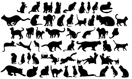 silhouettes of animals. cats silhouettes middot; animals