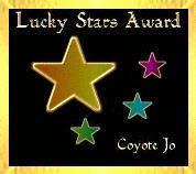 Coyote Jo's Lucky Stars Award, July, 2002