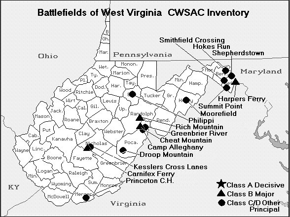 West Virginia Battle Map