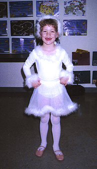 Debi's daughter Dayla learned ballet but they weren't so clear about the frills involved until later...