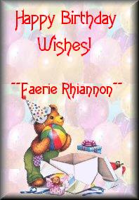 Happy Birthday from Faerie Rhiannon