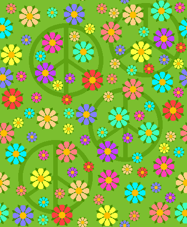 flowers and peace signs BACKGROUND: