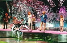 Maarja singing in Eurosong 1996 in Oslo, Norway