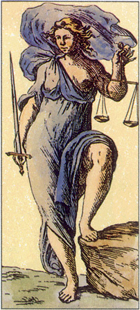 Justice with bare breast