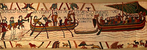 Bayeux Tapestry, panel 3: Harold has come into the land of Count Guy