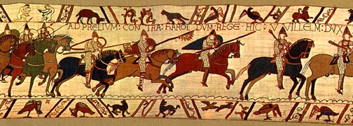 Bayeux Tapestry, panel 35: William meets knight Vital