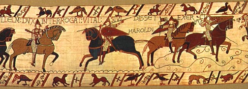 Bayeux Tapestry, panel 36: The English occupy the hill of Senlac near Hastings