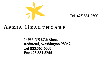 Apria Healthcare Business Card