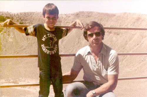 Paul Nowk and son Jason at Meteor Crater 1981