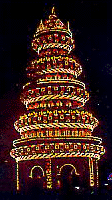 An illuminated tower