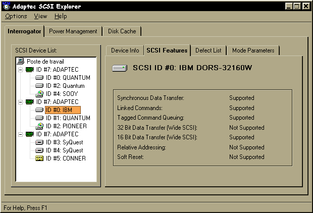 SCSI features