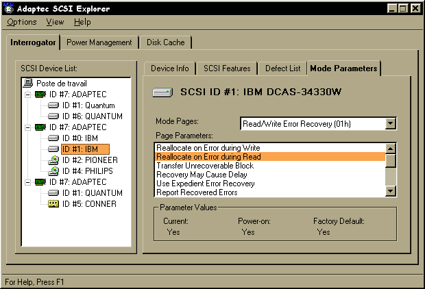 SCSI Explorer d'Adaptec