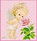 angel with pink rose