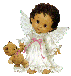 baby angel with teddy bear