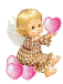 little angel holding hearts