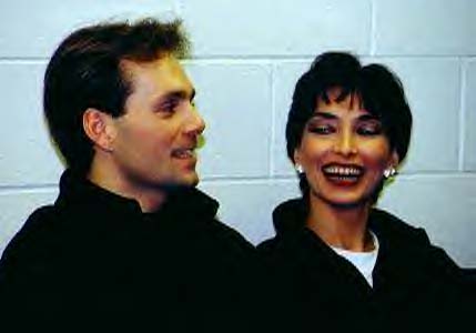 Evgeny and Maya backstage at the 1999 World Professional Championships