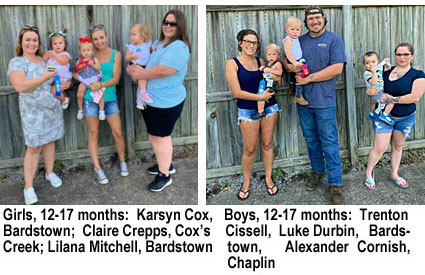 bardwed2.jpg Girls 12-17 months, Karsyn Cox, Bardstown,Claire Crepps, Cox's Creek, Lilana Mitchell, Bardstown; boys, 12-17 months, Tranton Cissell, Luke Durbin, Bardstown, Alexnder Cornish, Chaplin