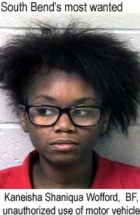 Kaneisha Shaniqua Wofford, BF, unauthorized use of motor vehicle