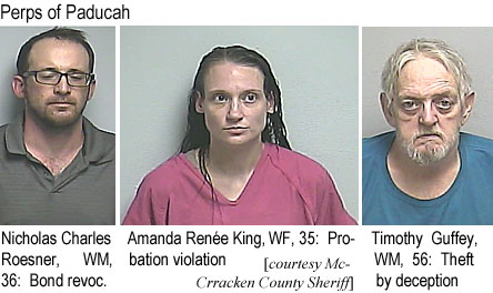 angelarid.jpg Nicholas Oliver, WM, 5'10", 175 lbs, auto theft, parole absonder; Angela Riddle, WF, 5'0", 160 lbs, burglary; James Hamilton, BM, 5'9", 180 lbs, residential entry (funny way to spell burglary) (Michiana Crime Stoppers; Wanted in Terre Haute: Levi Joy, WM, 28, 5'9", 210 lbs, gun theft (Wabash Valley Crime Stoppers)