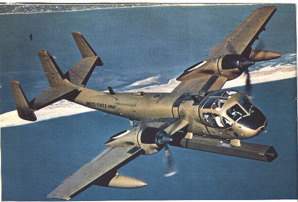 OV-1 configured with a Side-Looking Airborne Radar antenna