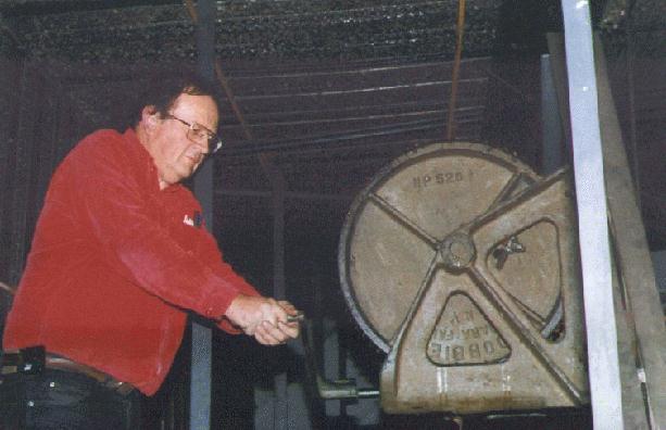 Lowering the chandelier