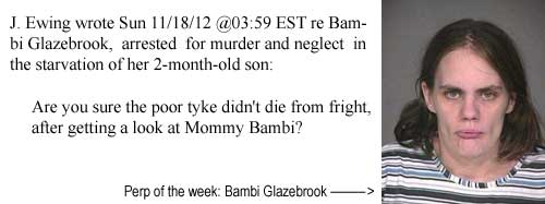 J Ewing letter re Bambi Glazebrook