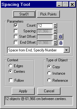  Spacing Tool  3D Studio Max   . ( GIF, 6Kb.)