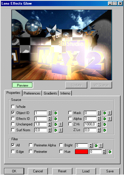    Lens Effects Glow  3D Studio Max. (GIF, 67 Kb.)