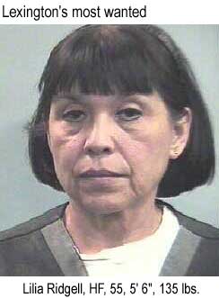 Lexington's most wanted: Lilia Ridgell, HF, 55, 5'5", 135 lbs