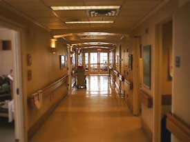 The third floor hallway of Middleton Hospital