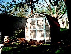 The storage shed in Jenny Park's backyard