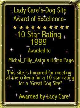 Lady Care's Dog Site Award of Excellence